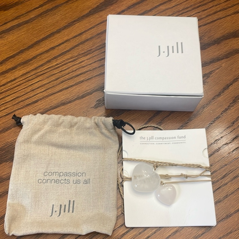 J. Jill Compassion Fund necklaces quartz clear pink heart pendants nwt